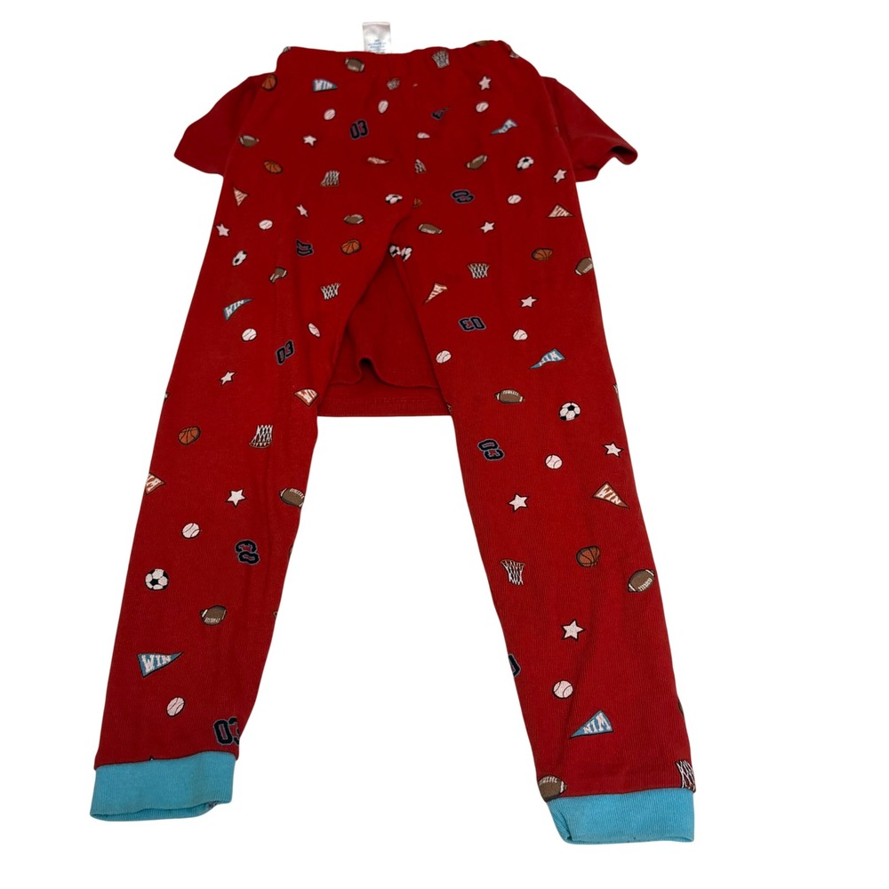 Highland Originals Kids Red Sports Pajama Set Play Now Sleep Later Size 5/6 - Picture 2 of 9